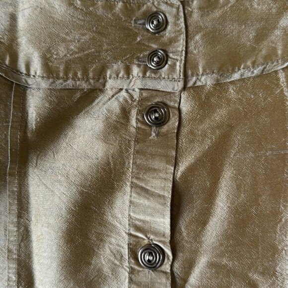 Flax Silk Button Down Blouse Size S - Picture 4 of 9